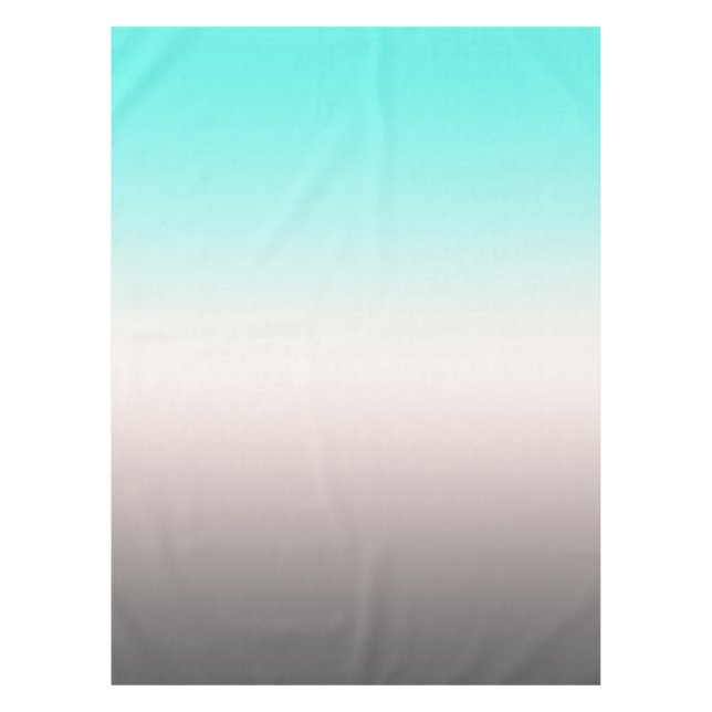 Turquoise grey Ombre Tablecloth (Front)