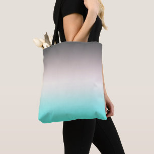 Turquoise grey Ombre Tote Bag