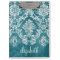 Turquoise Grungy Damask Pattern Custom Text