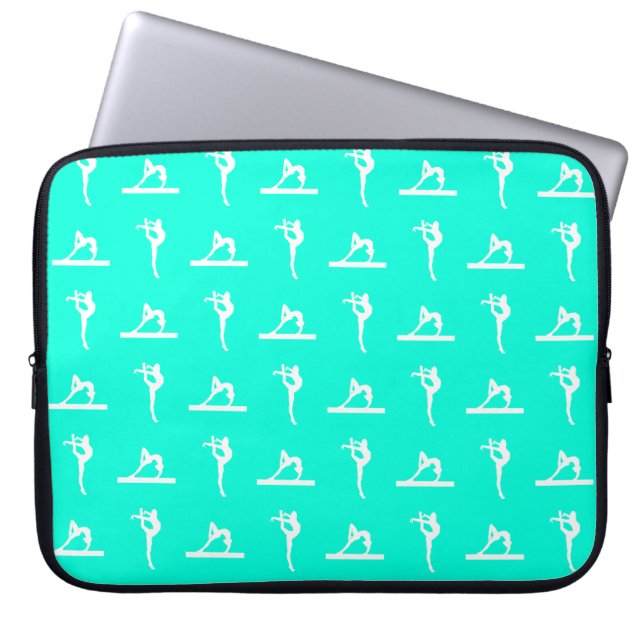 Turquoise Gymnastics Laptop Sleeve (Front)