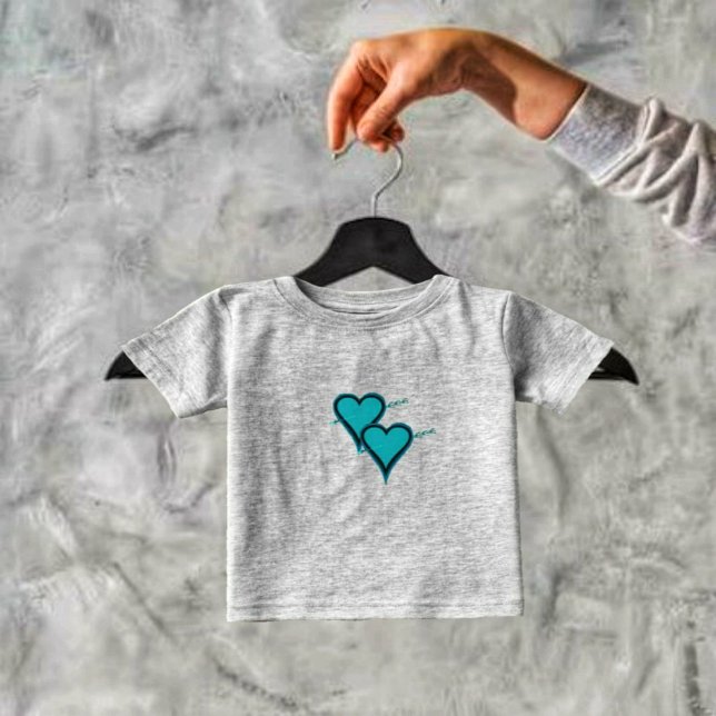 Turquoise Heart & Arrow Baby T-Shirt (Express a mother's special love for her baby, with this Turquoise Heart & Arrow Toddler's T-Shirt!)