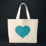 Turquoise heart large tote bag<br><div class="desc">This tote bag features a shapely turquoise heart.  Great bridesmaid gift.</div>