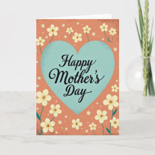 Turquoise Heart Mothers Day Card