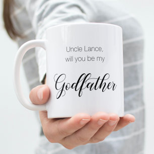 Turquoise Heart Will You Be My Godfather Proposal Coffee Mug