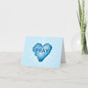 Turquoise Heart with PRAY Thank You Card