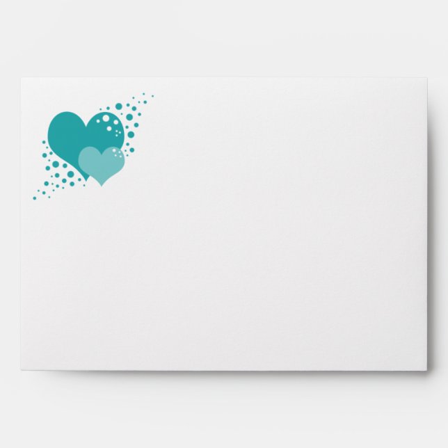 Turquoise hearts design envelope (Front)