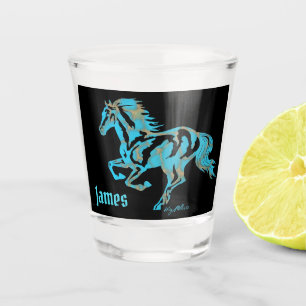 Turquoise Horse Silhouette Shot Glass