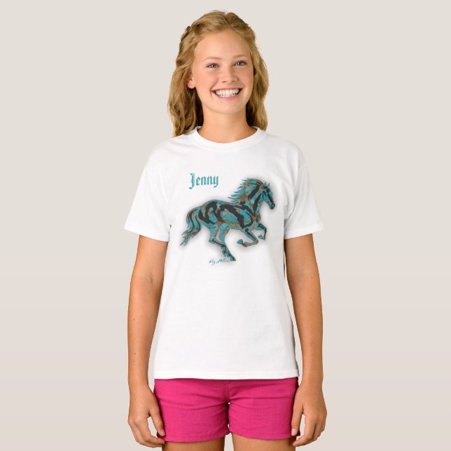 Turquoise Horse T-Shirt (Front Full)