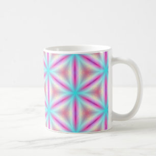 Turquoise & Hot Pink Fractal Kaleidoscope Mug