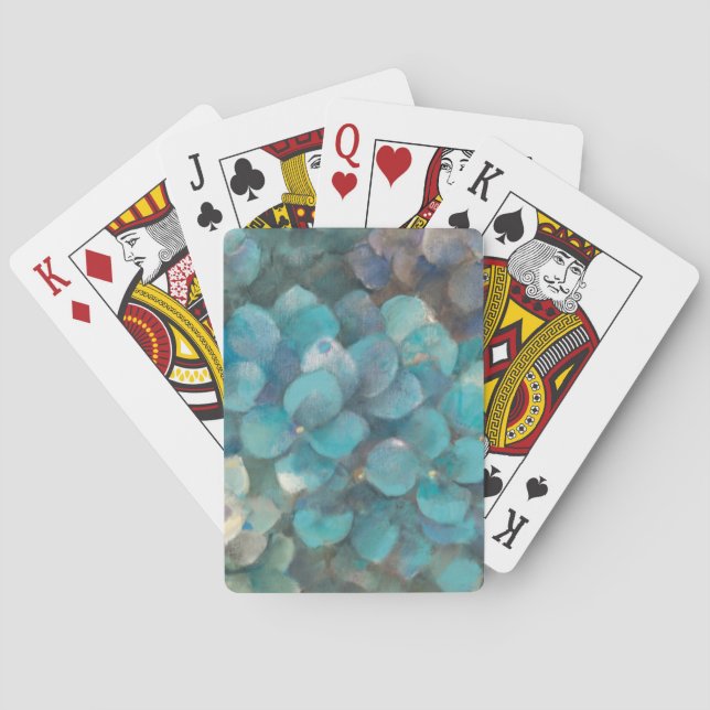 Turquoise Hydrangea Playing Cards (Back)