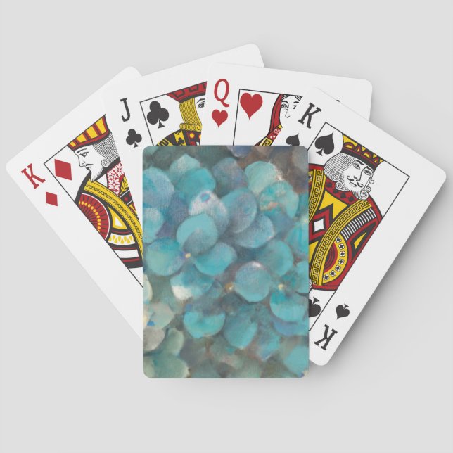 Turquoise Hydrangea Playing Cards (Back)