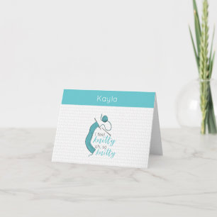 Turquoise I Feel Knitty, Oh So Knitty Note Card