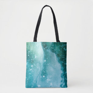 Turquoise Ice Abstract Art Tote Bag