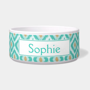 Turquoise Ikat Pattern With Name