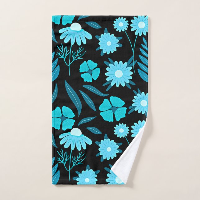 Turquoise in bloom hand towel (Hand Towel)
