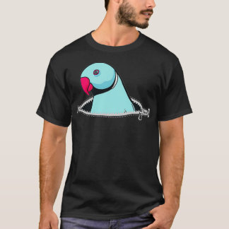 Turquoise Indian Ringneck Parrot In Pocket Indian  T-Shirt