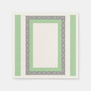 Turquoise Islamic Geometric Border Wedding Napkin