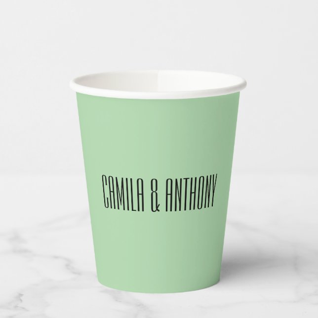 Turquoise Islamic Geometric Border Wedding Paper Cups (Left)