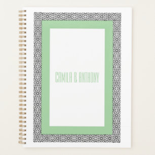 Turquoise Islamic Geometric Border Wedding Planner