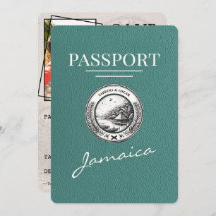 Turquoise Jamaica Passport Save The Date