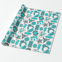 Turquoise Jewellery Wrapping Paper