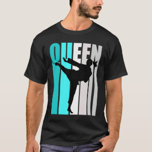 Turquoise Karate Queen Retro Teenager Celebrate T-Shirt