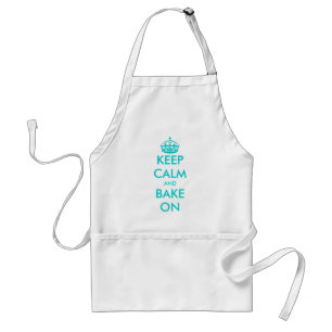 Turquoise Keep Calm and bake on apron   Customise