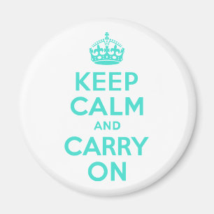 Turquoise Keep Calm and Carry On Magnet