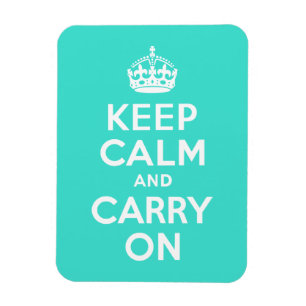 Turquoise Keep Calm and Carry On Magnet