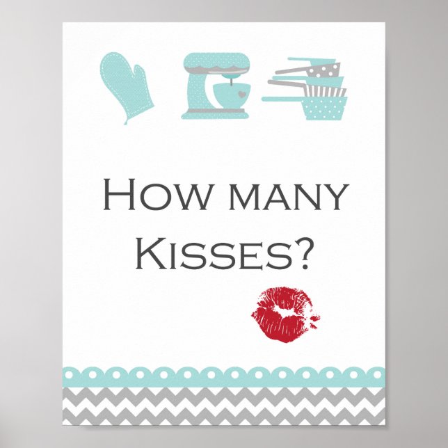 Turquoise Kitchen Bridal Brunch Sign Aqua (Front)