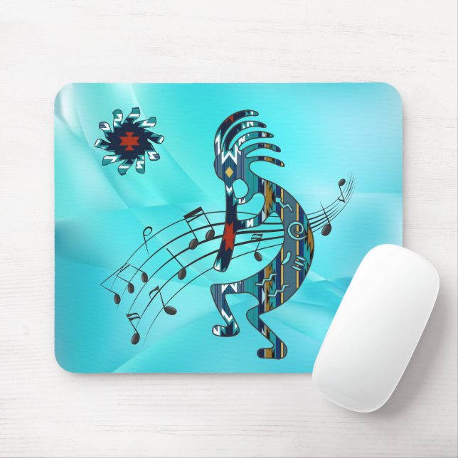 Turquoise Kokopelli Mouse Pad (With Mouse)