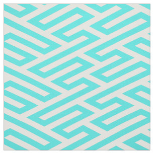 Turquoise Labyrinth Maze Geometric Fabric