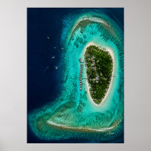 Turquoise Lagoon Overwater Bungalows Aerial Photog