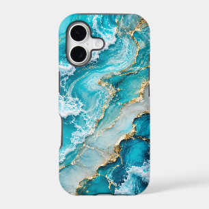 Turquoise Lagoon Waves Abstract