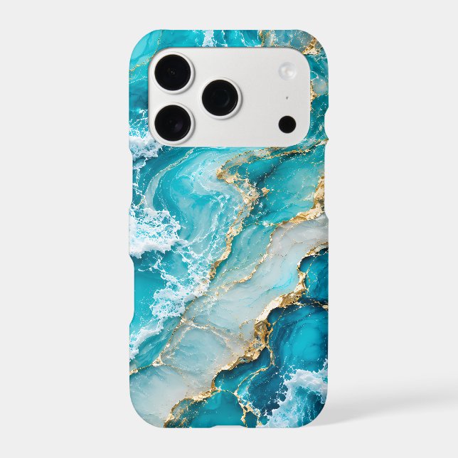 Turquoise Lagoon Waves Abstract (Back)