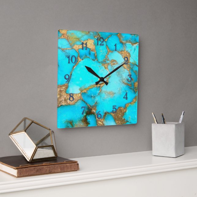 turquoise large clock (Office)