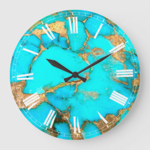 turquoise large clock