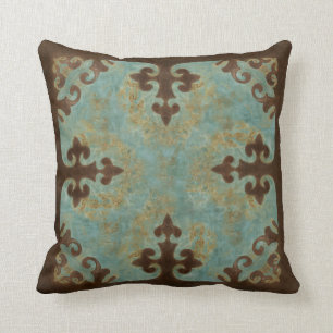 Turquoise leather boots pillow