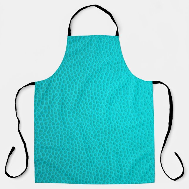 Turquoise leather skin texture skin apron (Front)