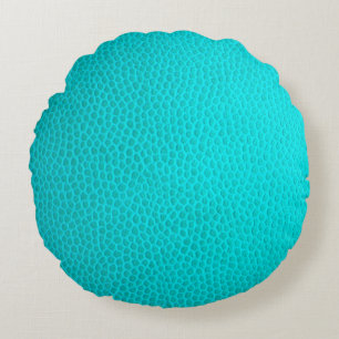 Turquoise leather skin texture skin round cushion