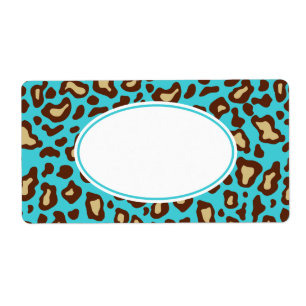 Turquoise Leopard Labels