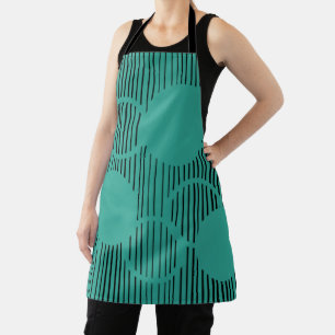 Turquoise Lined Circles Apron