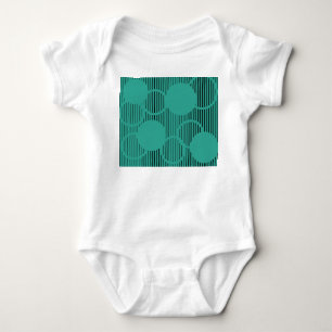 Turquoise Lined Circles Baby Bodysuit