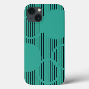 Turquoise Lined Circles iPhone 13 Case