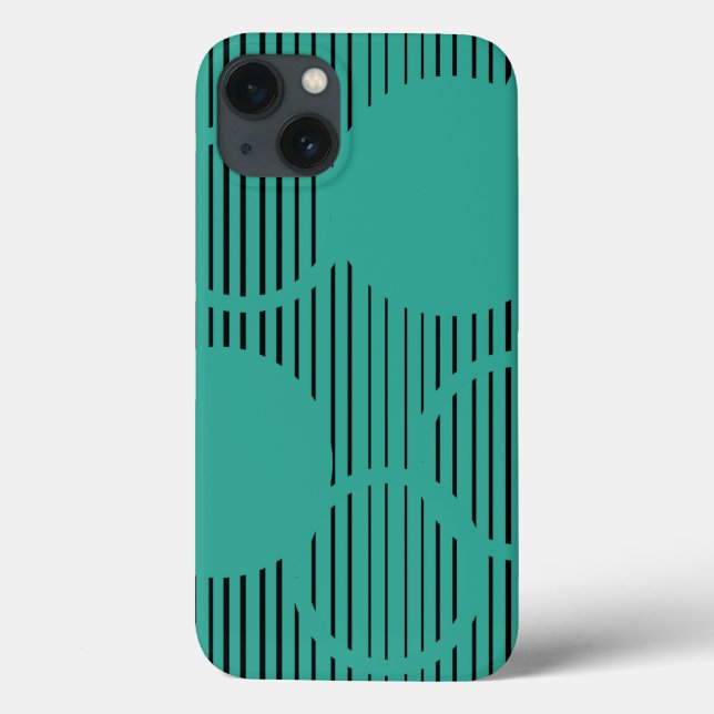 Turquoise Lined Circles Case-Mate iPhone Case (Back)