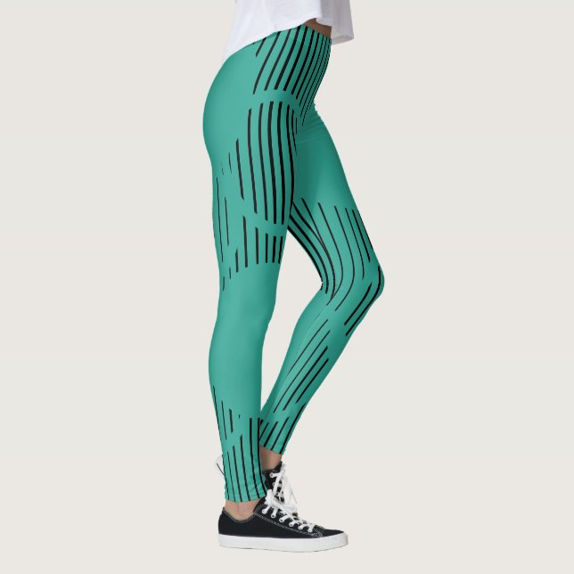 Turquoise Lined Circles  Leggings (Right)