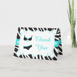 Turquoise Lingerie Party Thank You Card