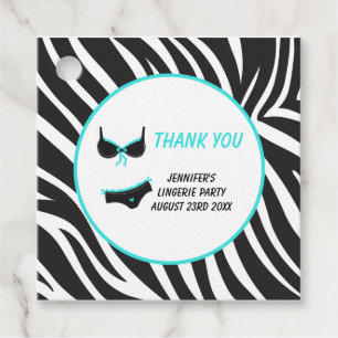 Turquoise Lingerie Party Thank You Favour Tags