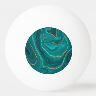Turquoise liquid marble background with ping pong ball