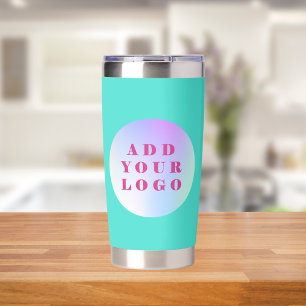 Turquoise logo business corporate insulated tumbler